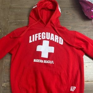Small red lifeguard hoodie